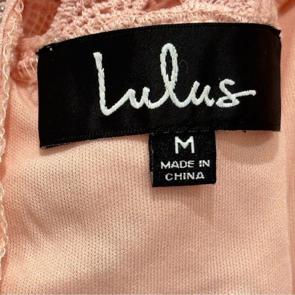 Lulus A Fine Romance Punk Blush Lace Dress Size M - Picture 11 of 12